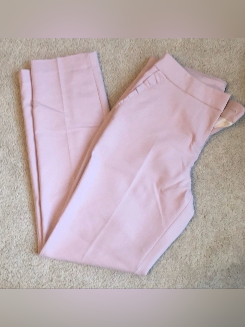 Express columnist pants blush pink Ruffle pocket Midrise sz 8R stretch